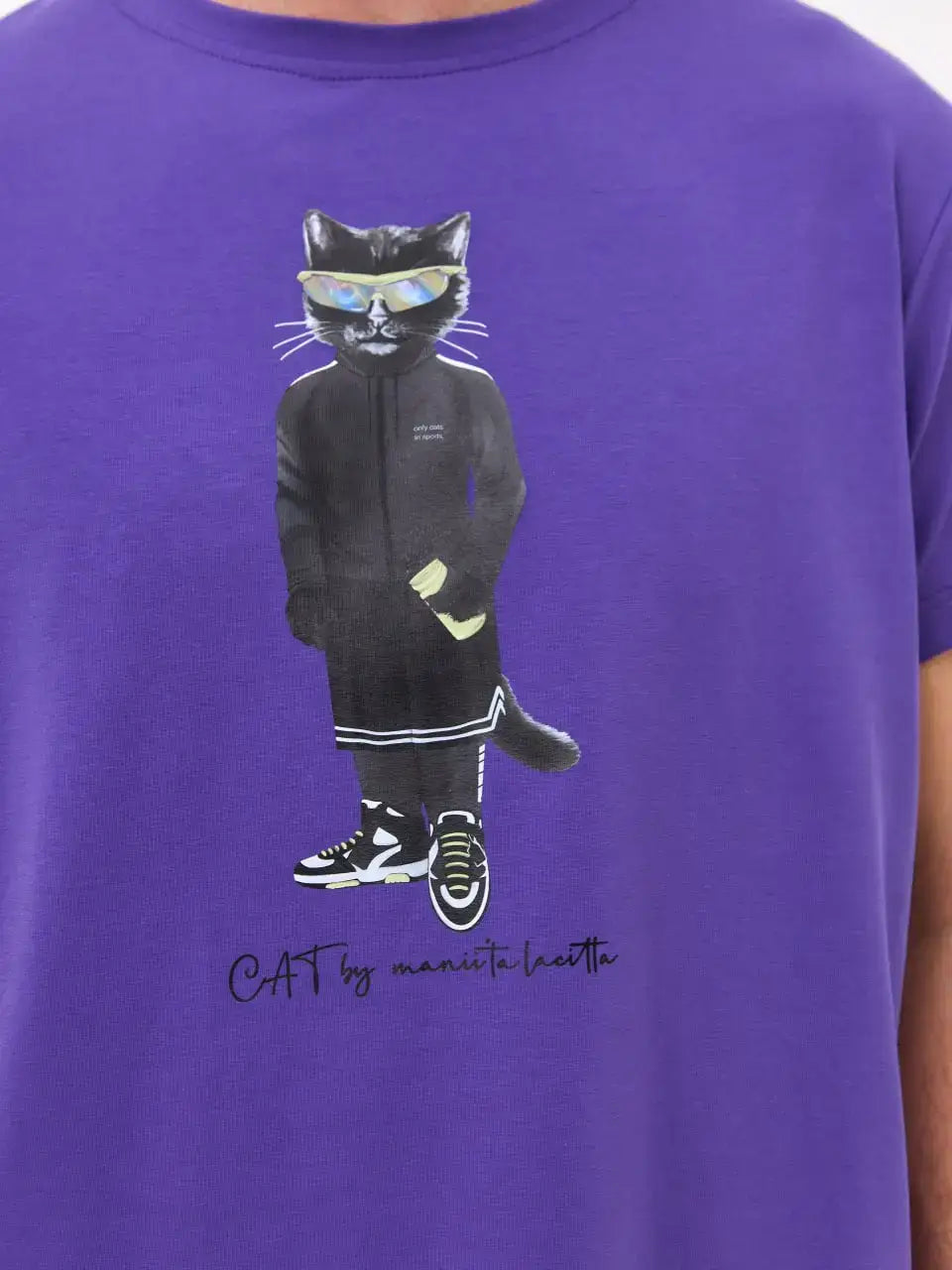 Purple Printed T-shirt SPORT CAT - T-shirt
