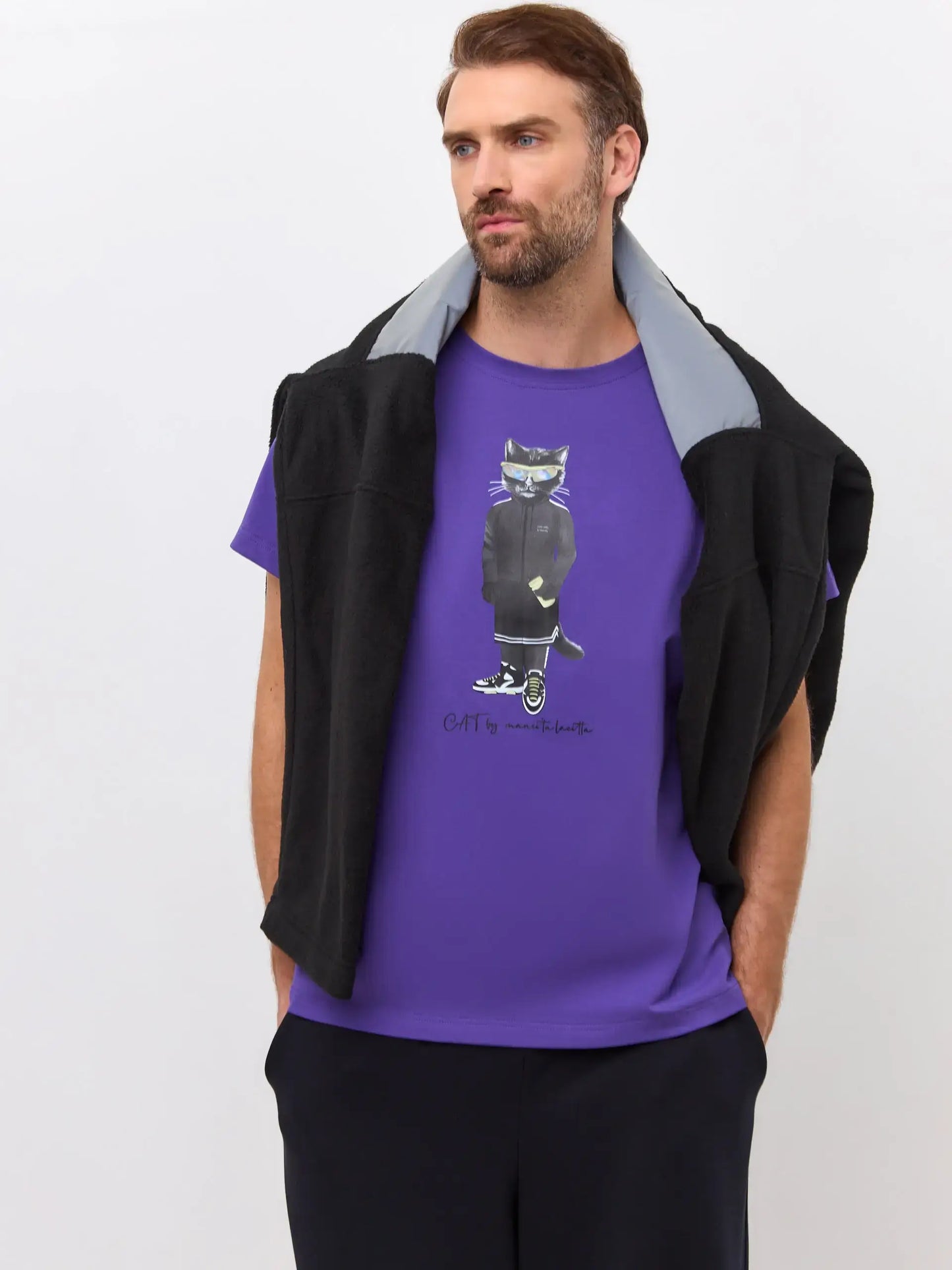 Purple Printed T-shirt SPORT CAT - T-shirt