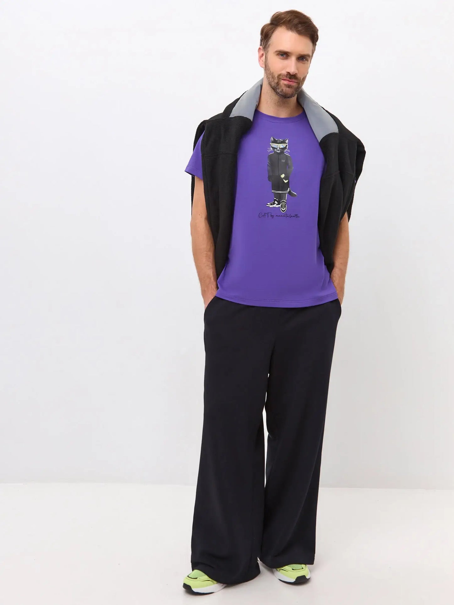 Purple Printed T-shirt SPORT CAT - T-shirt