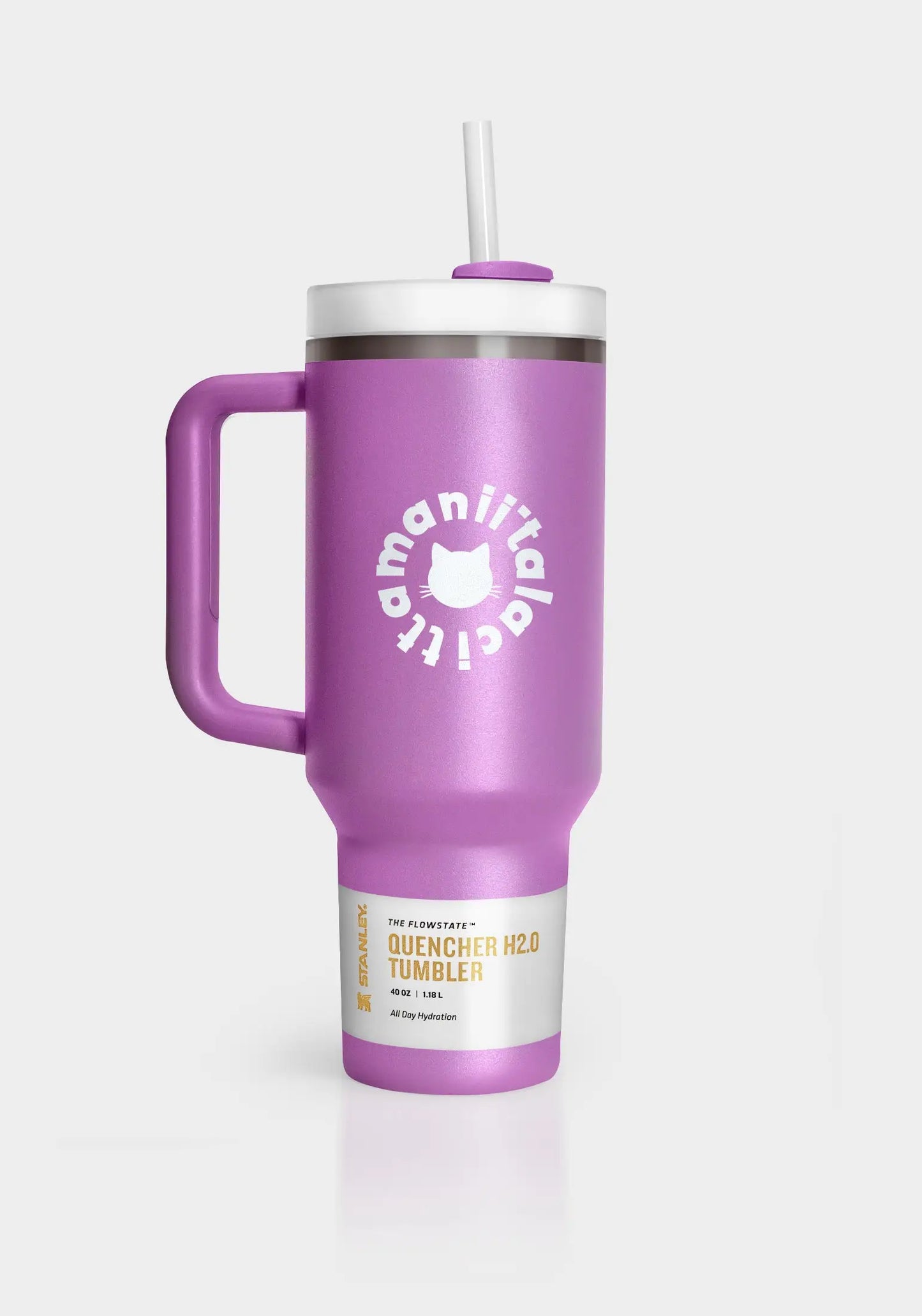 Purple thermos bottle with cat by maniita lacitta - Funny Cat | For Cat Lovers | CAT by maniita lacitta