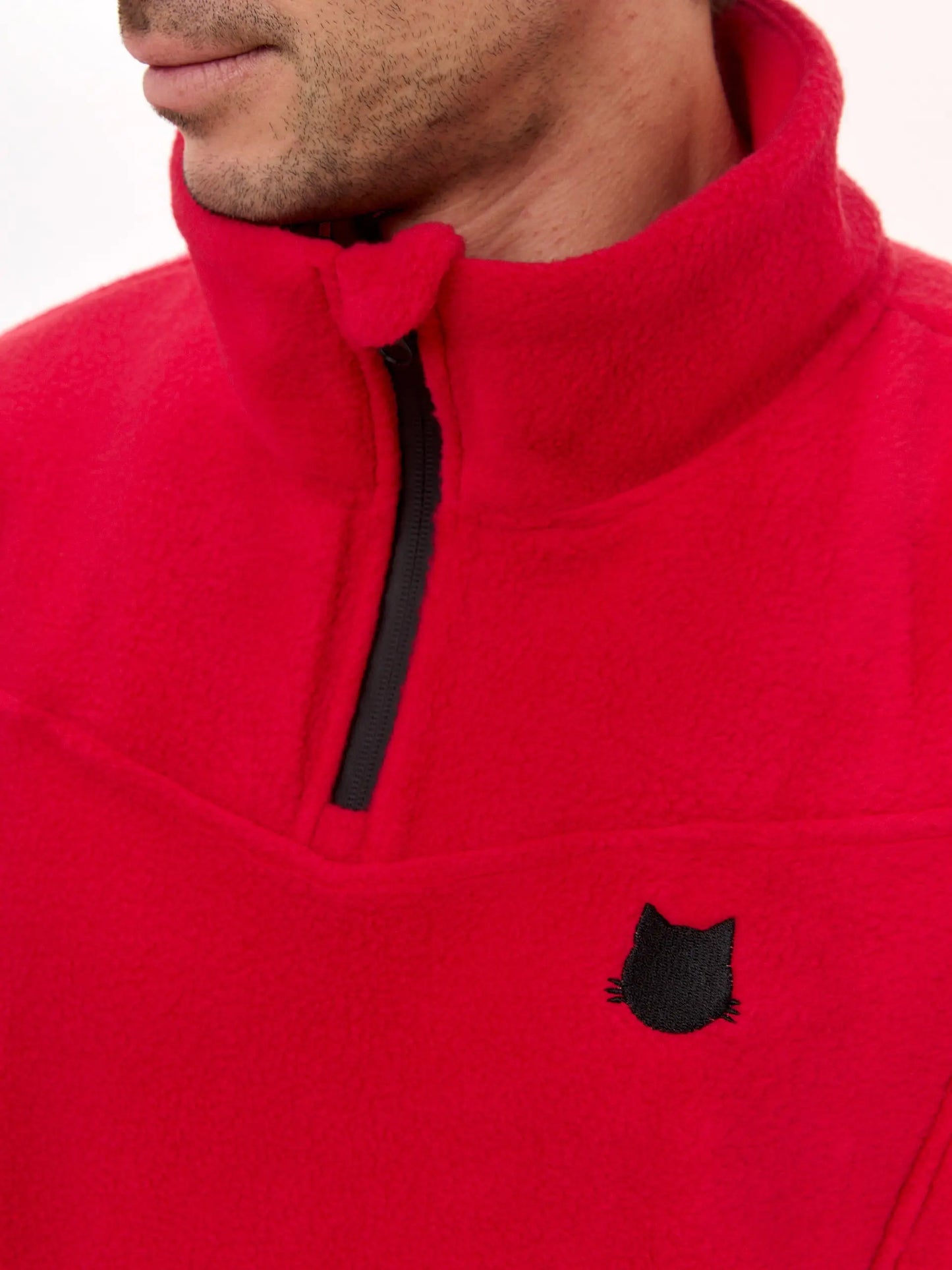 Red Fleece sweatshirt CATFLEESM - Fleece (recycled)