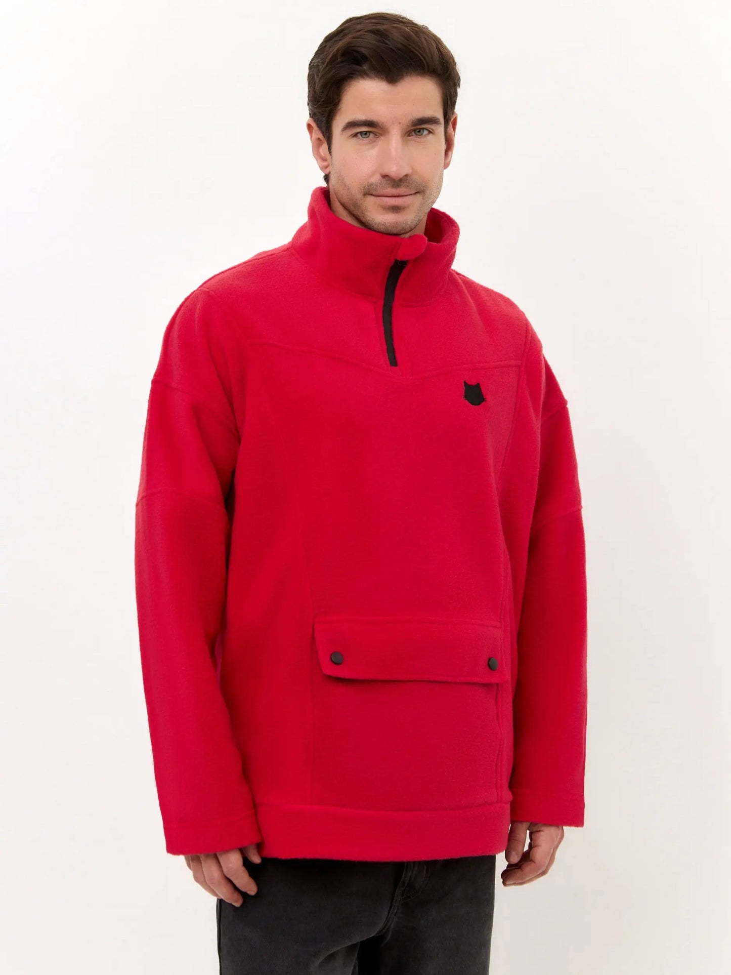 Red Fleece sweatshirt CATFLEESM - Fleece (recycled)