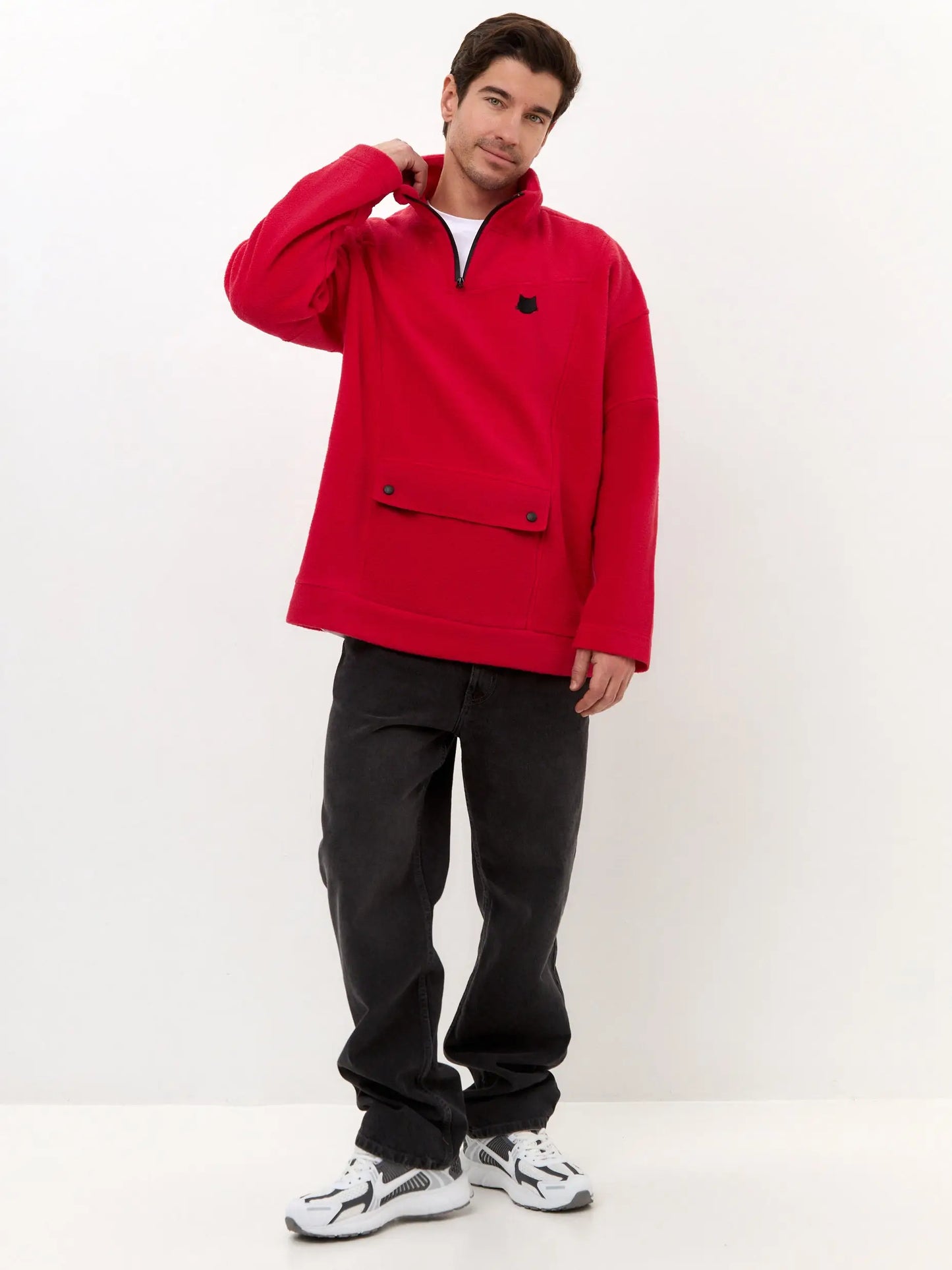 Red Fleece sweatshirt CATFLEESM - Fleece (recycled)