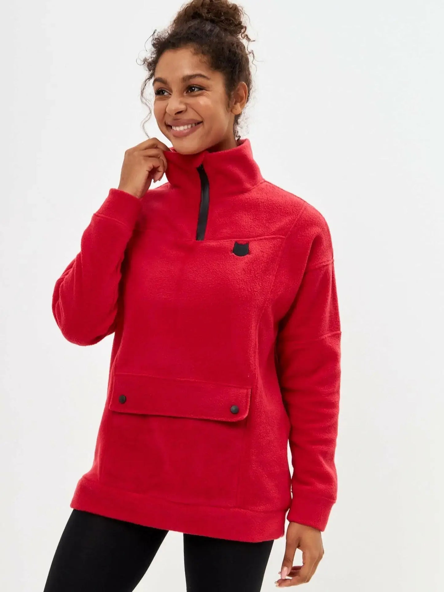 Red fleece sweatshirt - Funny Cat Fleece (recycled) | For Cat Lovers | CAT by maniita lacitta