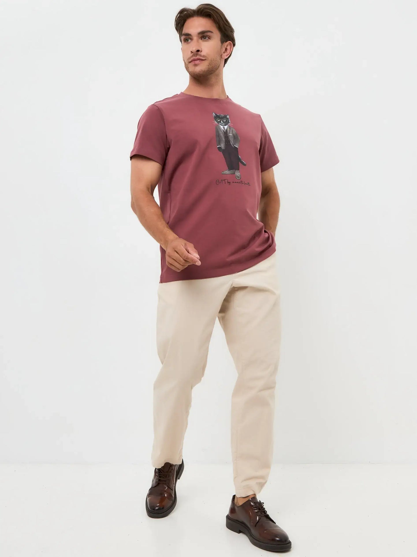 Red Printed T-shirt PROFESSOR CAT - T-shirt