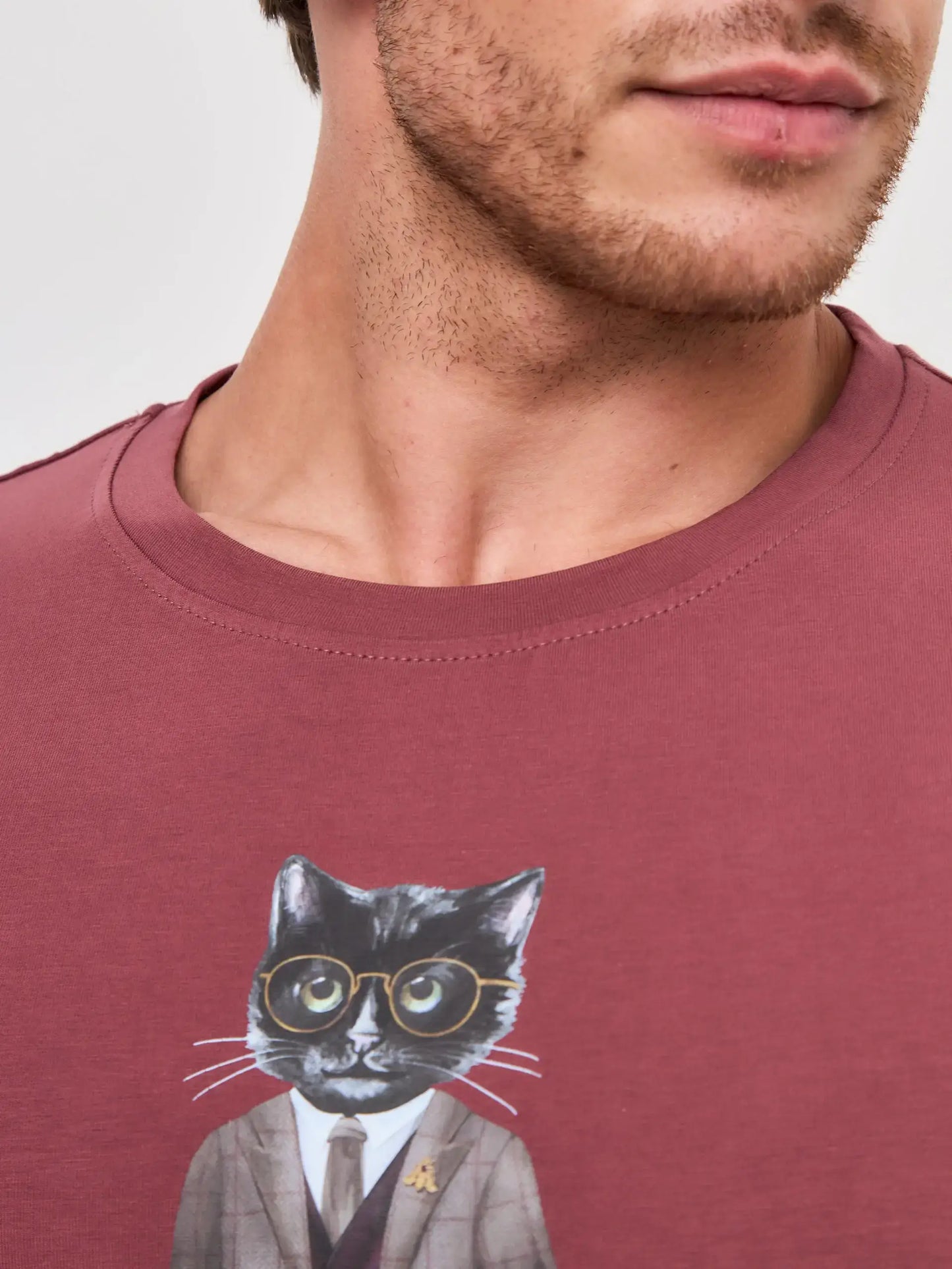 Red Printed T-shirt PROFESSOR CAT - T-shirt