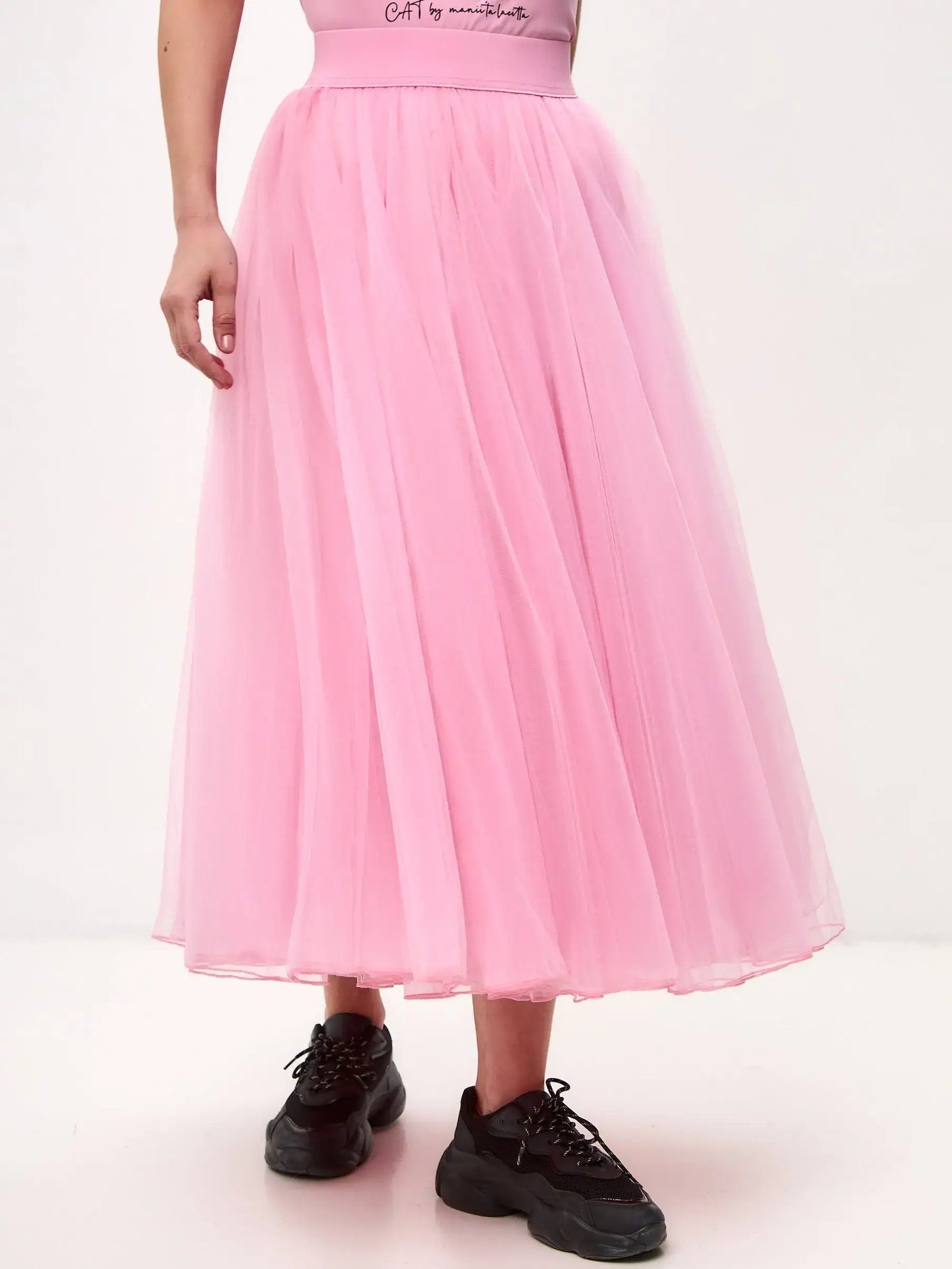 Pink Tulle skirt Princess - XS / Pink / Regular - Bottom