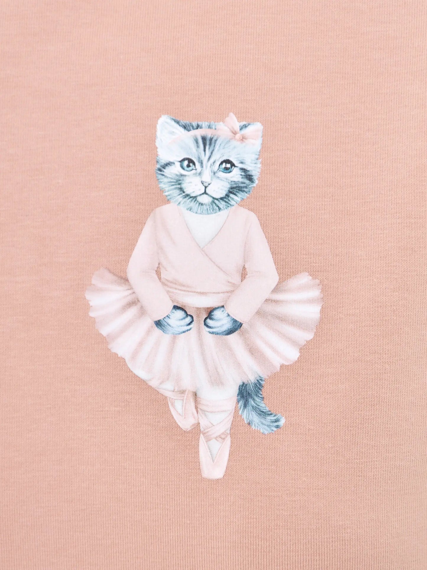 Set: women’s soft pink t-shirt with a ballerina kitten and a black tulle maxi skirt - Funny Cat | For Cat Lovers | CAT