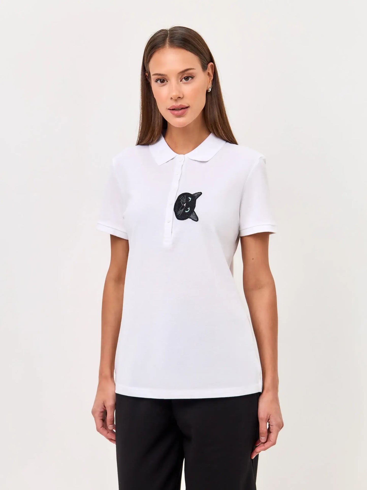 White Polo T-shirt CAT - XS / White / Regular - Polo t-shirt & dress