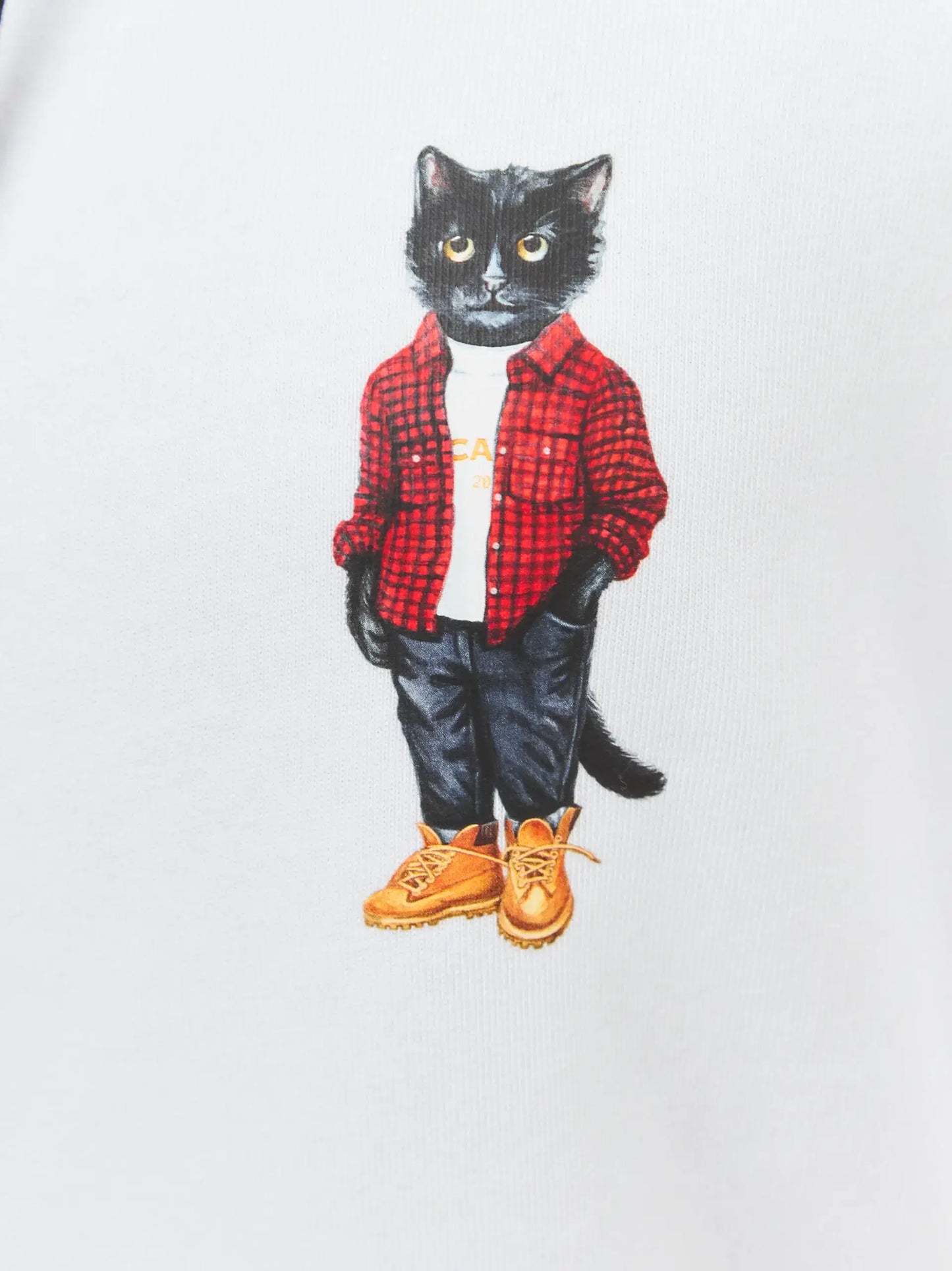 White Printed Hoodie COUNTRY CAT - Hoodie & sweatshirt