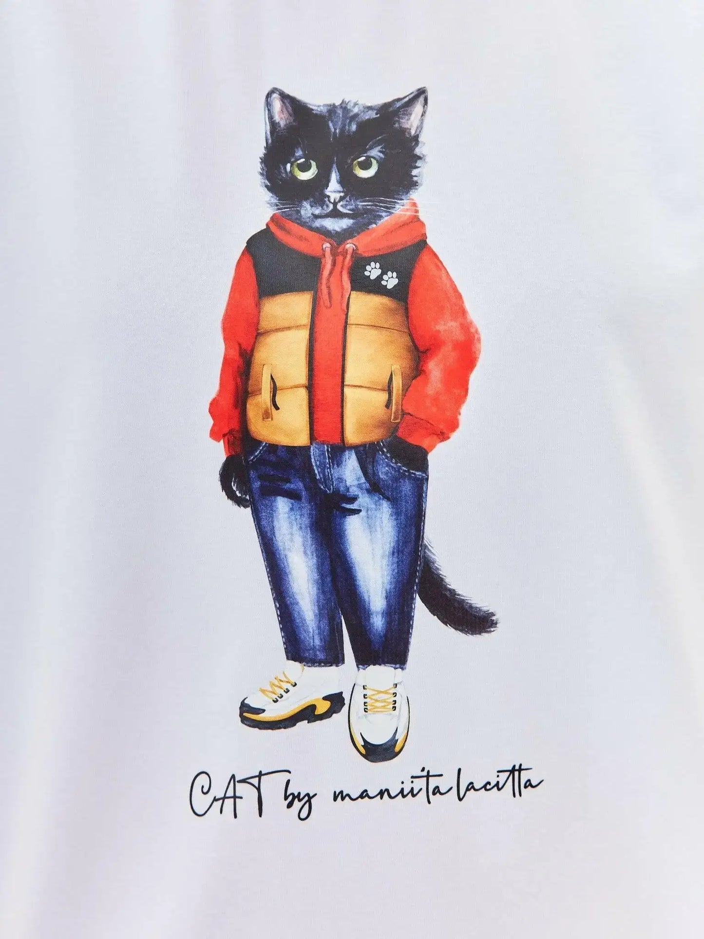 White hoodie sport casual cat - Funny Cat Hoodie & sweatshirt | For Cat Lovers | CAT by maniita