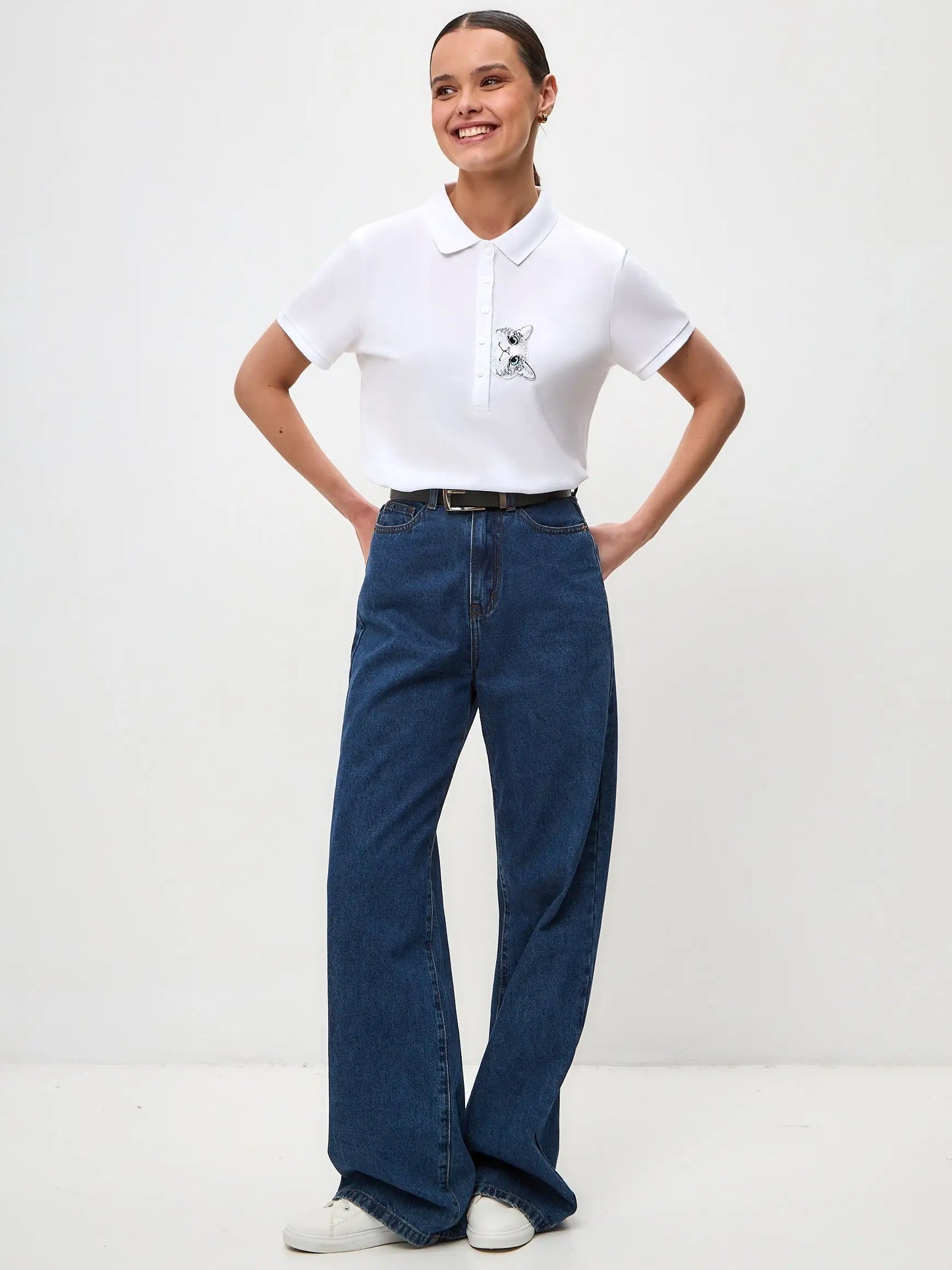 White Polo T-shirt CAT - Polo t-shirt & dress