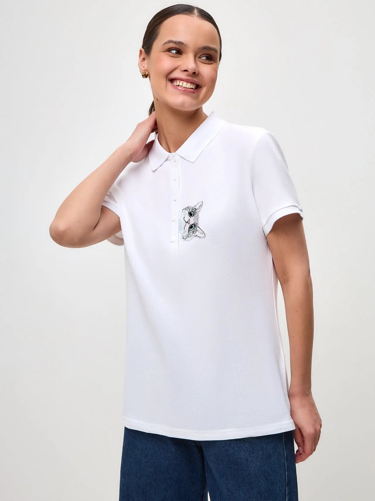 White Polo T-shirt CAT - Polo t-shirt & dress