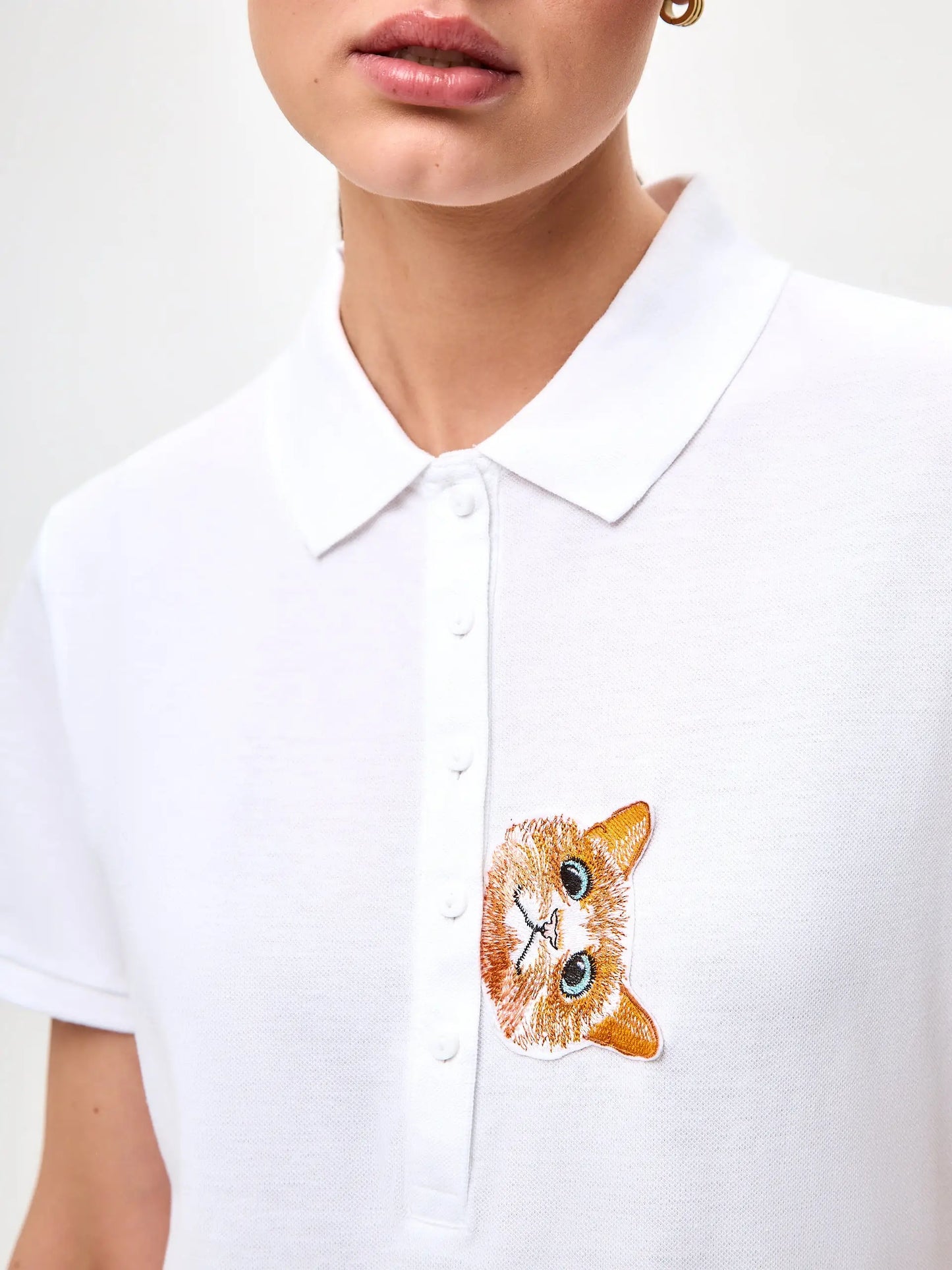 White Polo T-shirt CAT - Polo t-shirt & dress