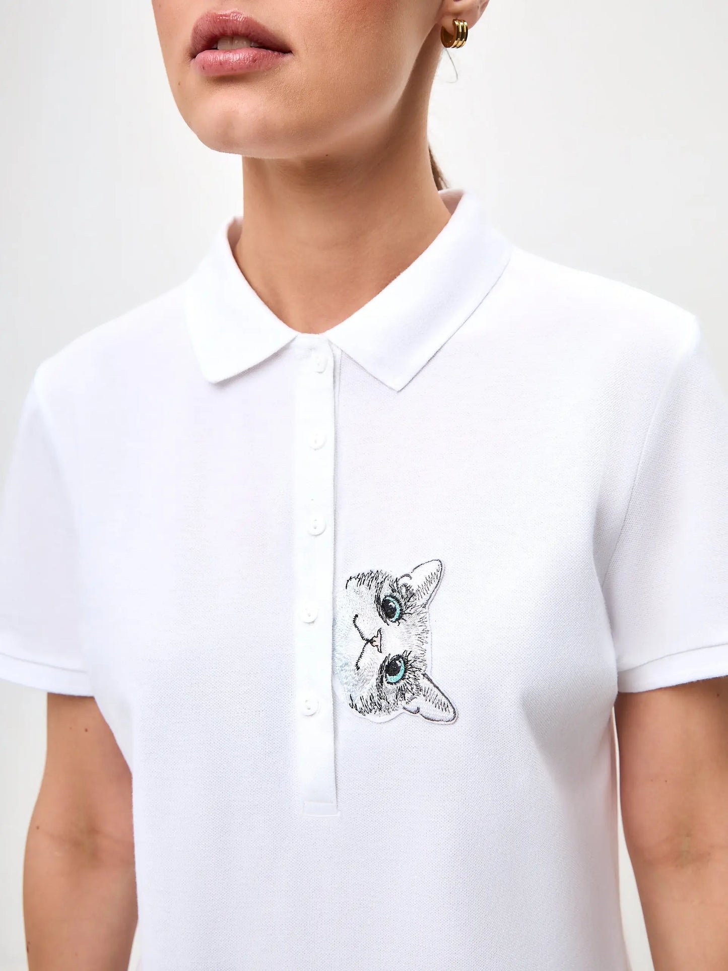 White Polo T-shirt CAT - Polo t-shirt & dress