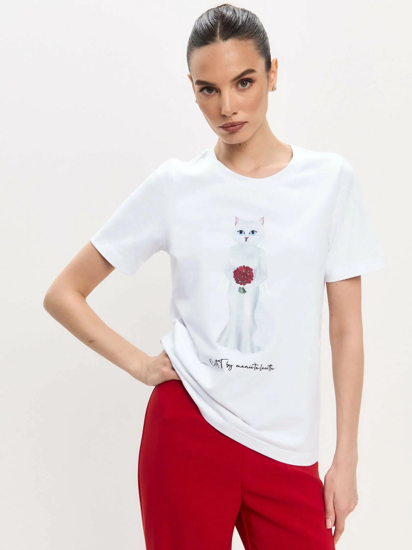 White t-shirt bride cat - Funny Cat T-shirt | For Cat Lovers | CAT by maniita lacitta