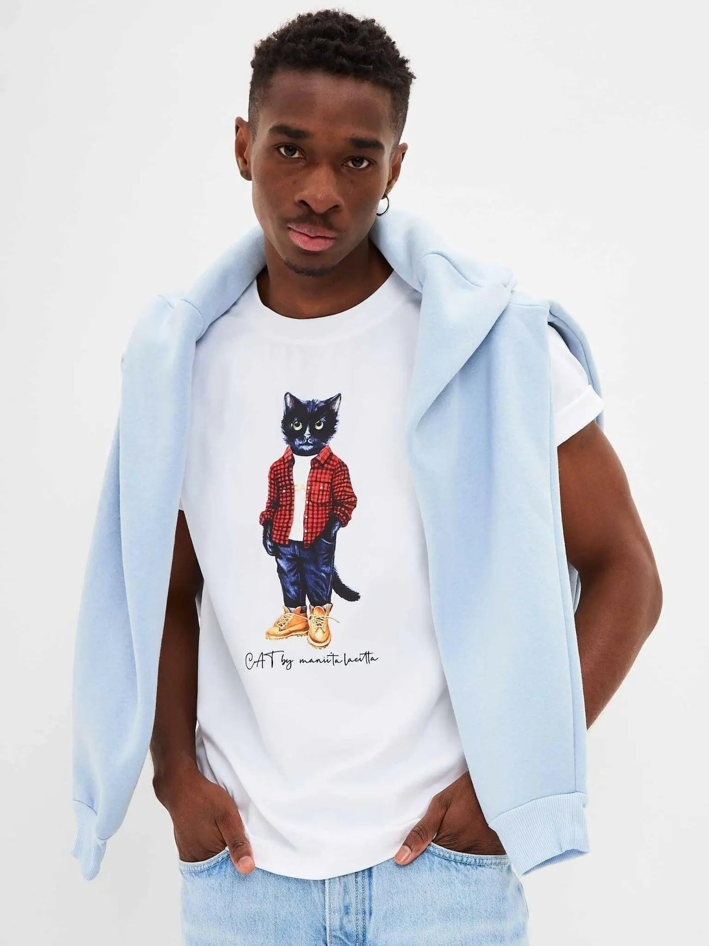 White t-shirt country cat - Funny Cat T-shirt | For Cat Lovers | CAT by maniita lacitta