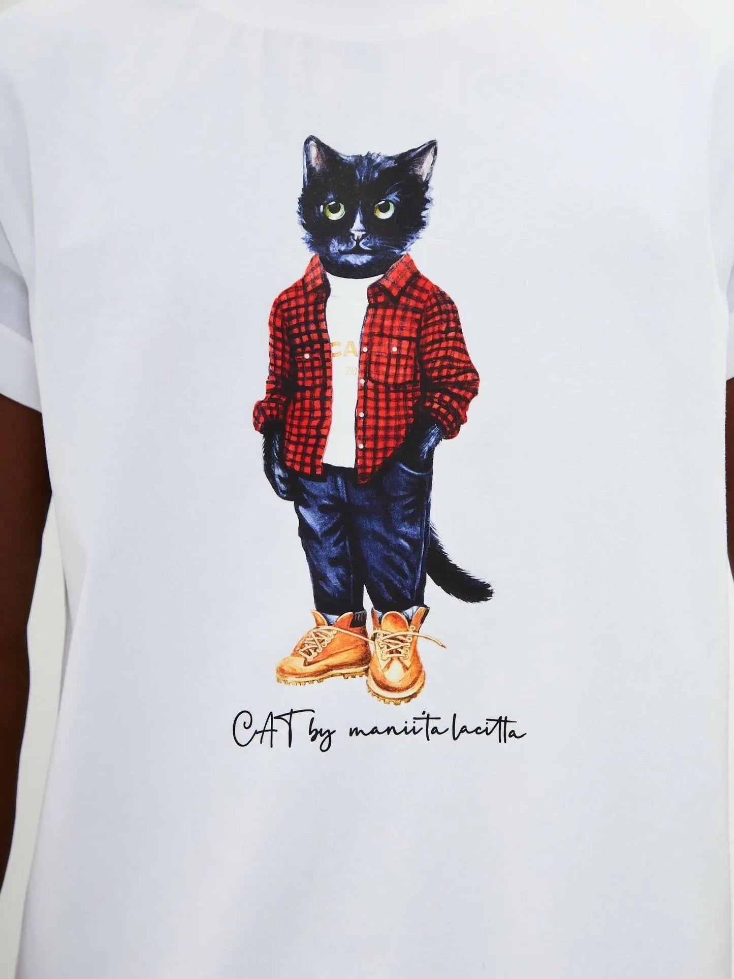 White t-shirt country cat - Funny Cat T-shirt | For Cat Lovers | CAT by maniita lacitta