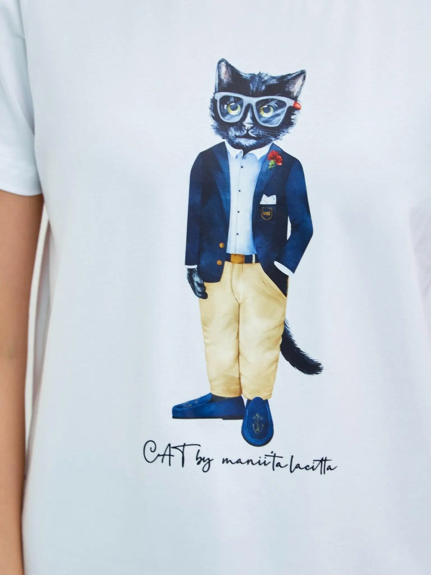 White t-shirt regatta cat - Funny Cat T-shirt | For Cat Lovers | CAT by maniita lacitta