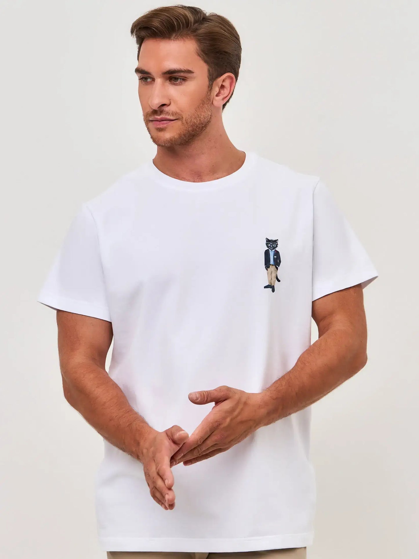 White t-shirt logo cat - Funny Cat T-shirt | For Cat Lovers | CAT by maniita lacitta