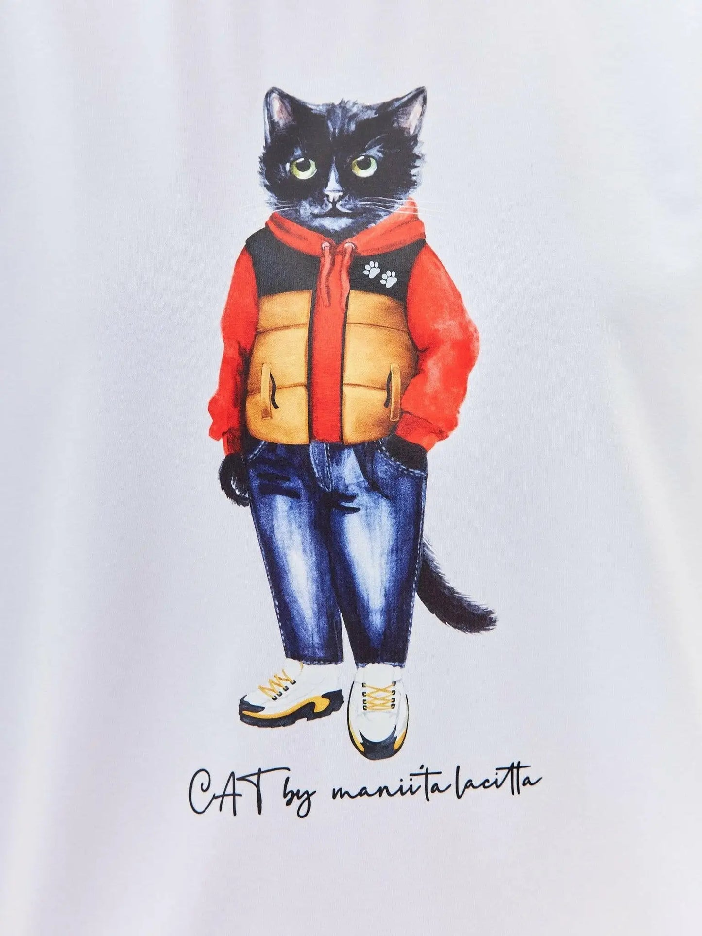 Printed T-shirt SPORT CASUAL CAT - Maniita Lacitta