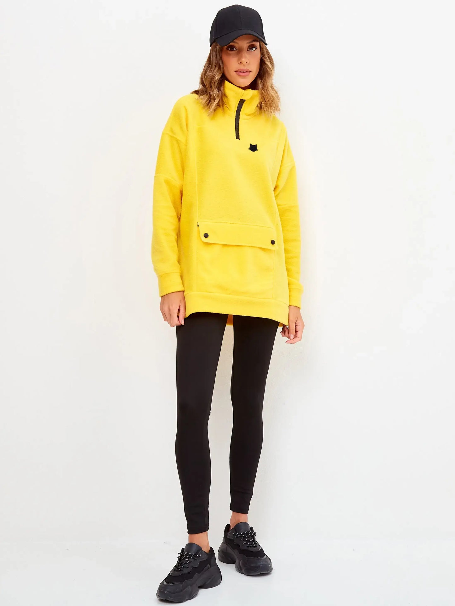 Yellow Fleece sweatshirt CATFLEES - Fleece (recycled)