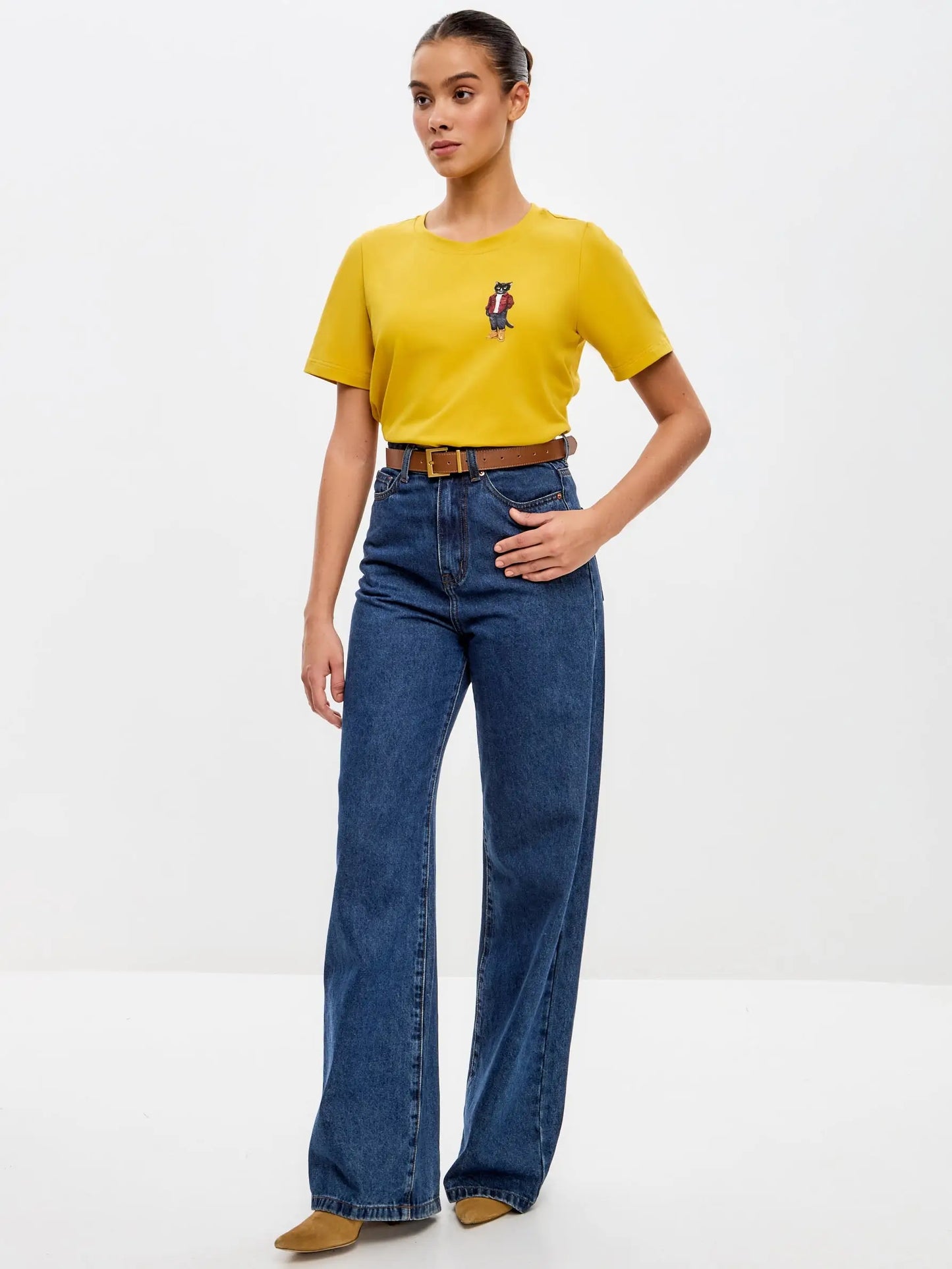 Yellow Printed T-shirt COUNTRY CAT - T-shirt