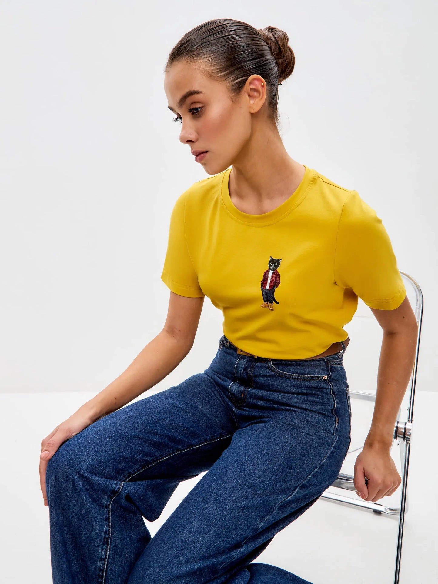 Yellow Printed T-shirt COUNTRY CAT - T-shirt