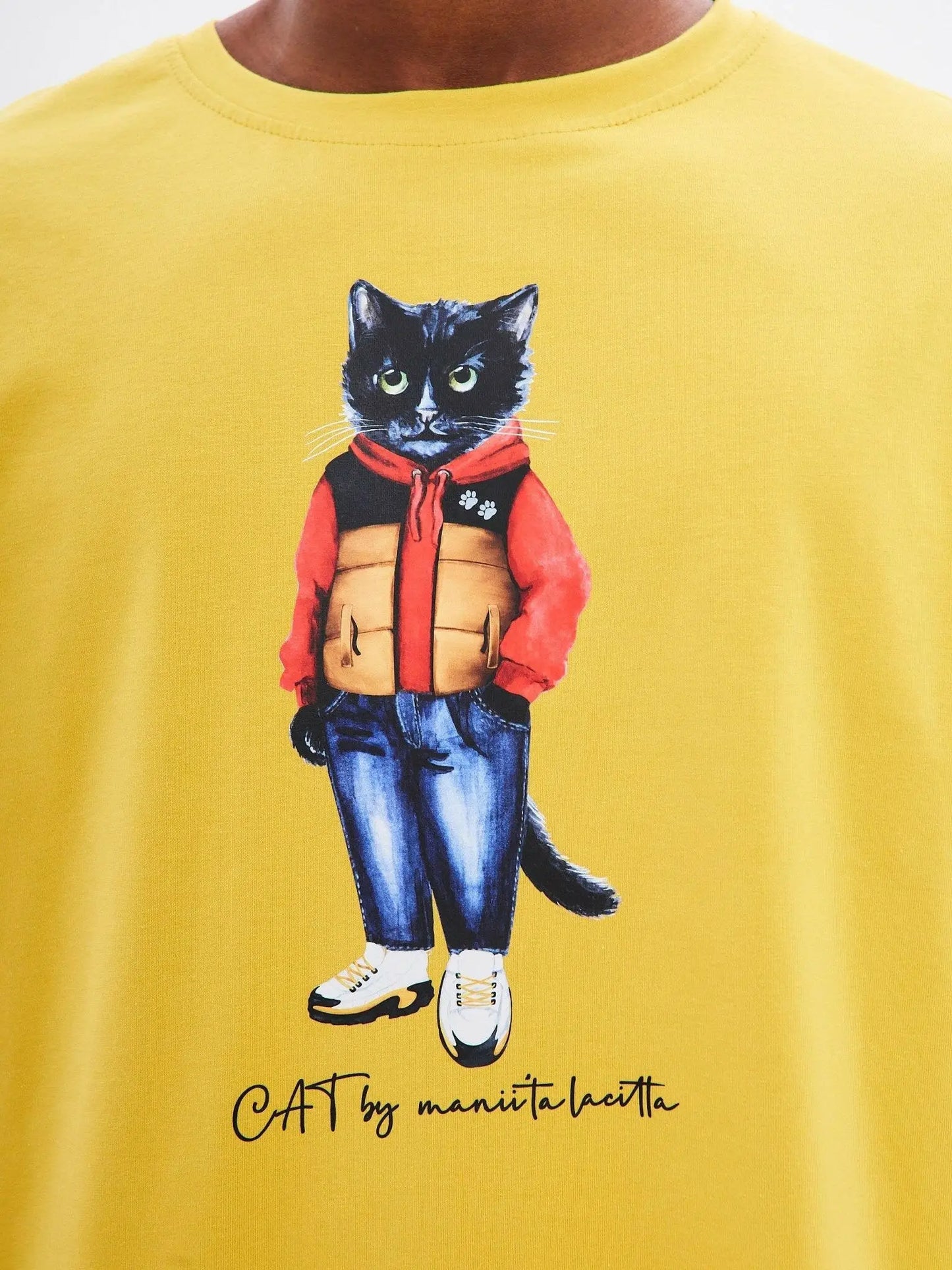 Printed T-shirt SPORT CASUAL CAT - Maniita Lacitta