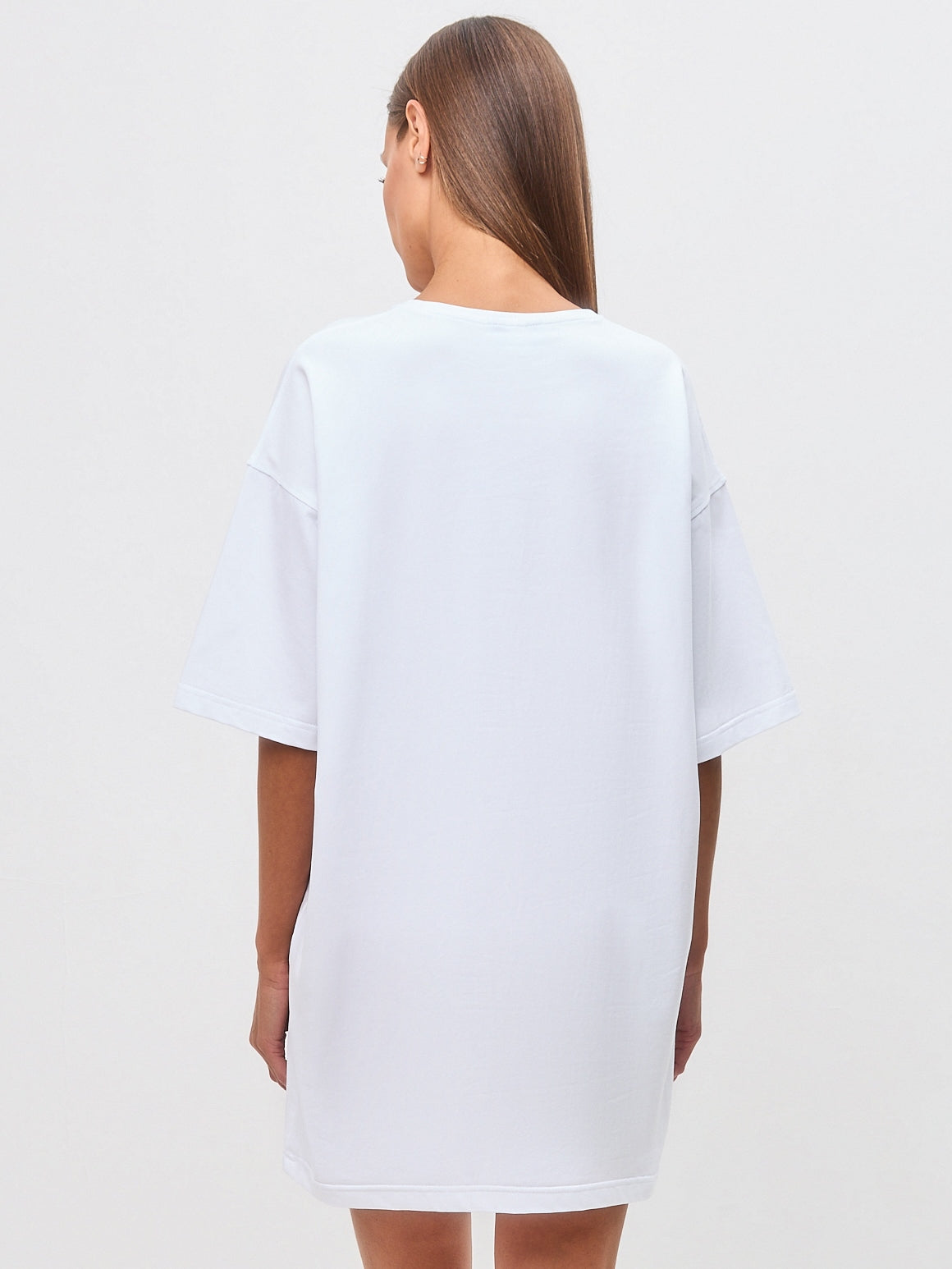 White Printed oversized T-shirt SPA CAT - Loungewear