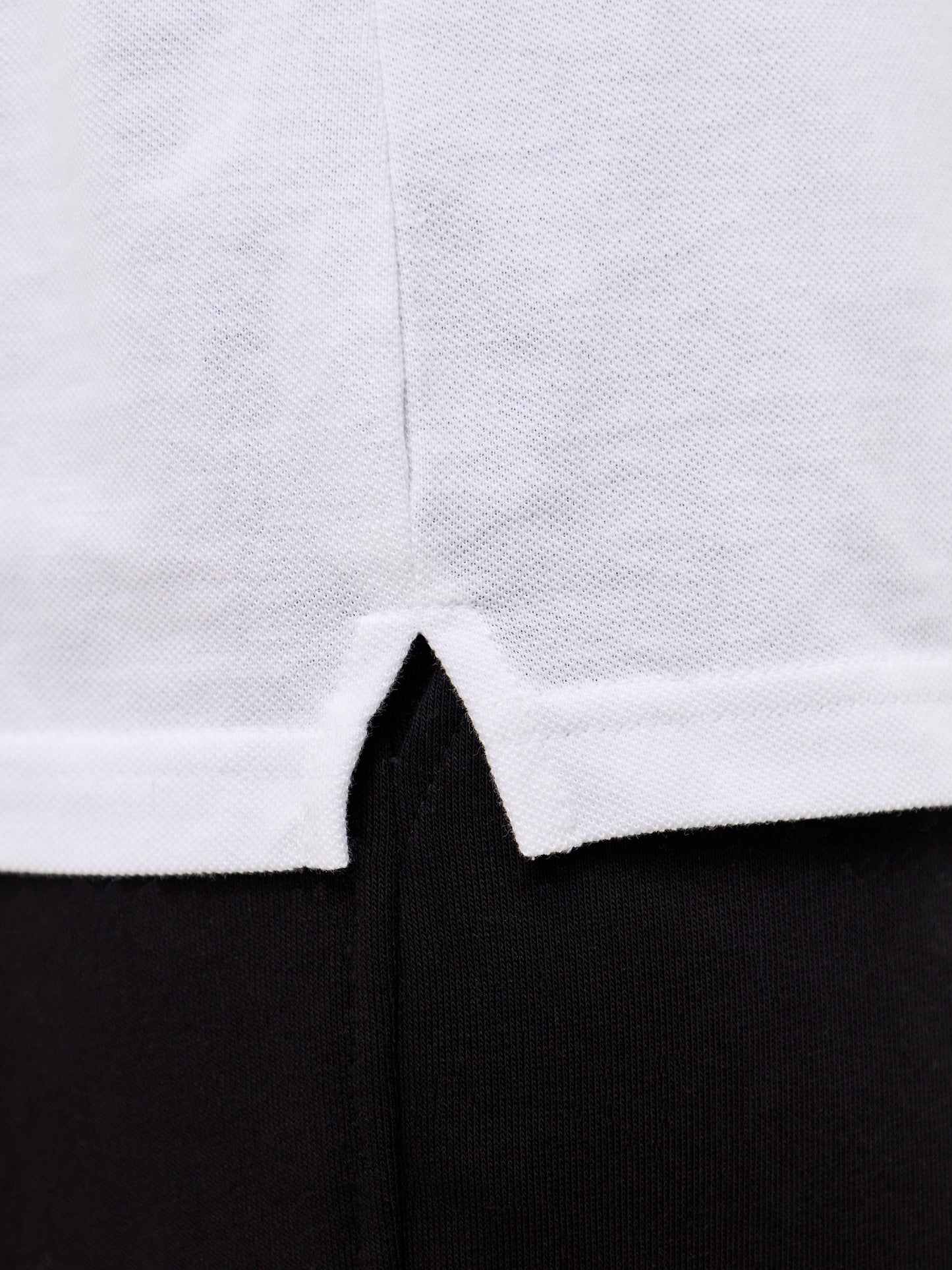 Set: women's white polo shirt with a black cat and black wide-leg sweatpants