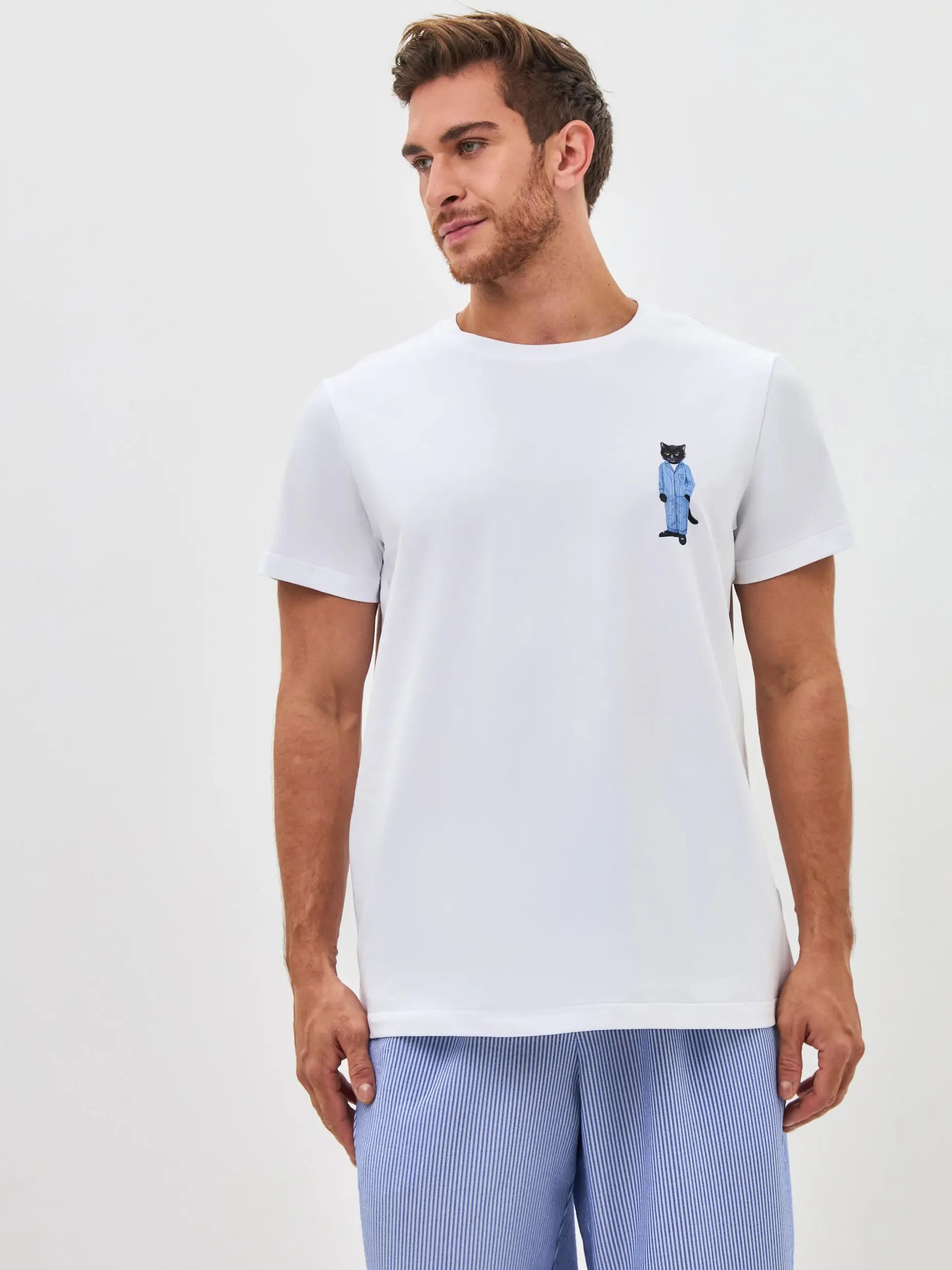 Blue pajamas catsleepm - Funny Cat Loungewear | For Cat Lovers | CAT by maniita lacitta