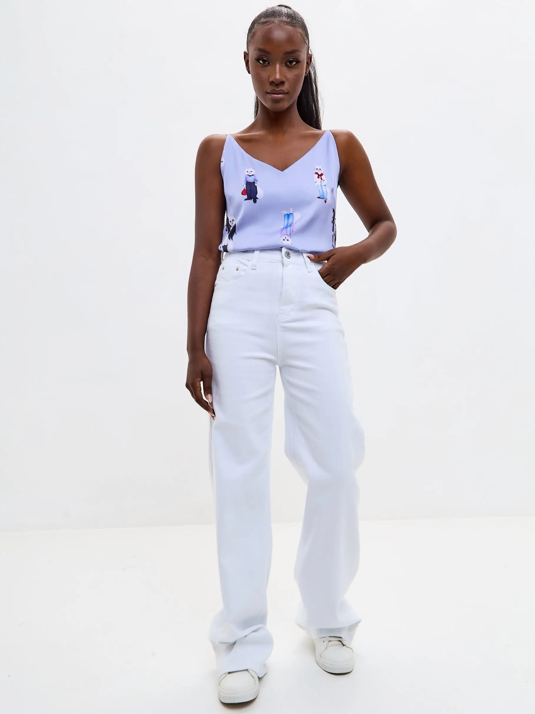 Blue Silk Top CAT - Silk top