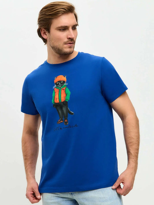 Blue t-shirt hoodie cat - Funny Cat T-shirt | For Cat Lovers | CAT by maniita lacitta