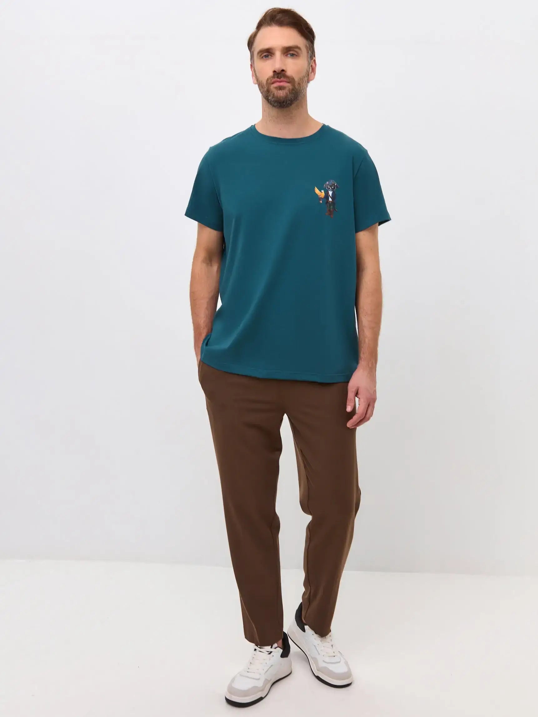 Blue Printed T-shirt PIRAT CAT - T-shirt