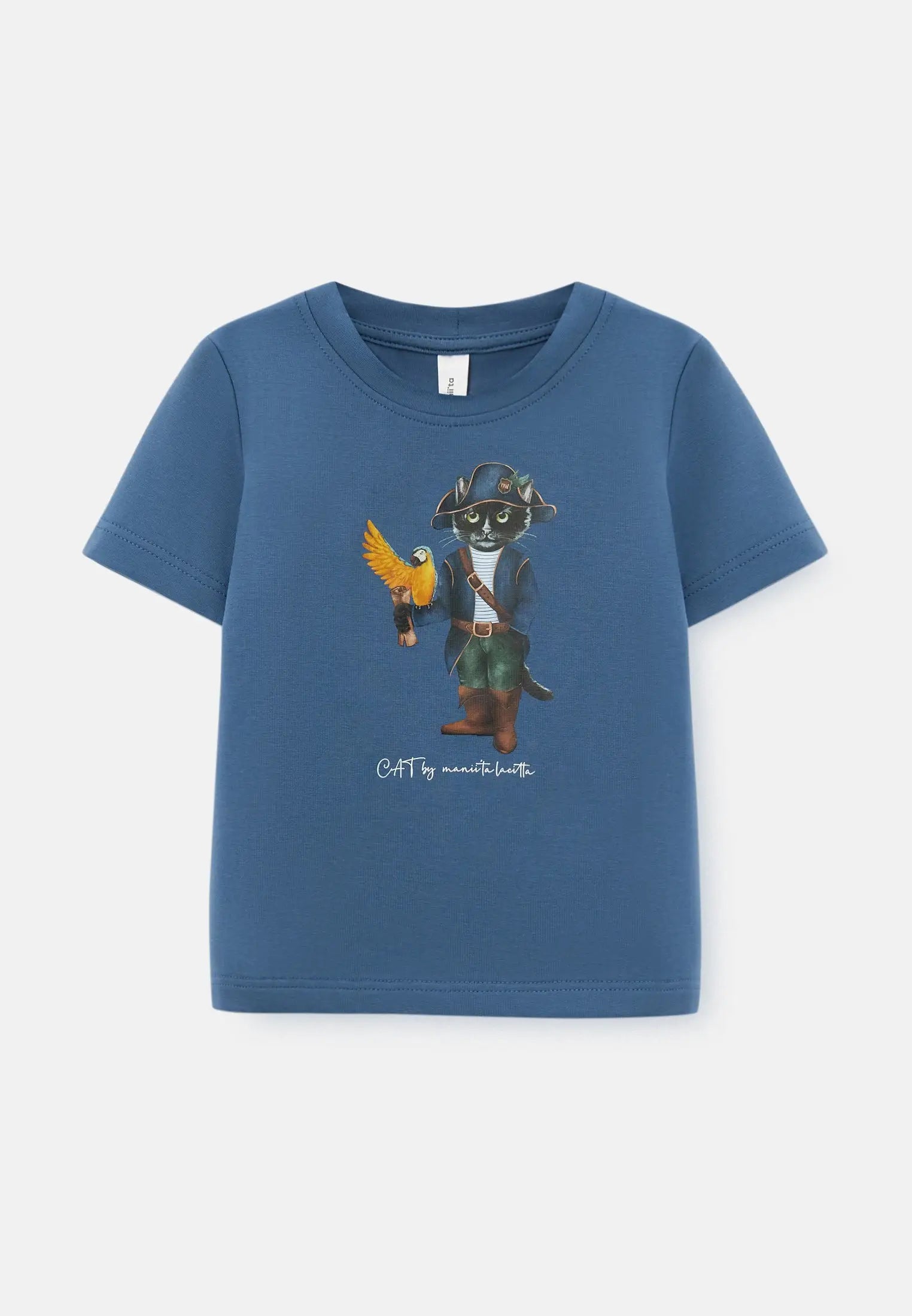 Blue t-shirt pirat cat - Funny Cat T-shirt | For Cat Lovers | CAT by maniita lacitta