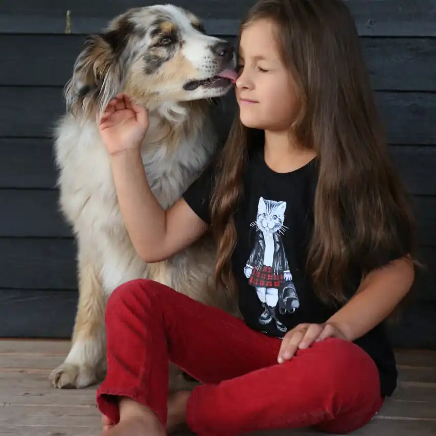 Girl with dog.