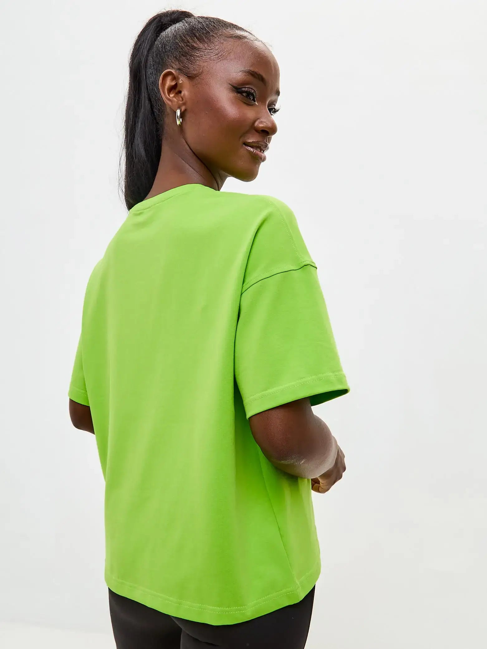 Green Printed short oversized T-shirt SPORT CAT - T-shirt