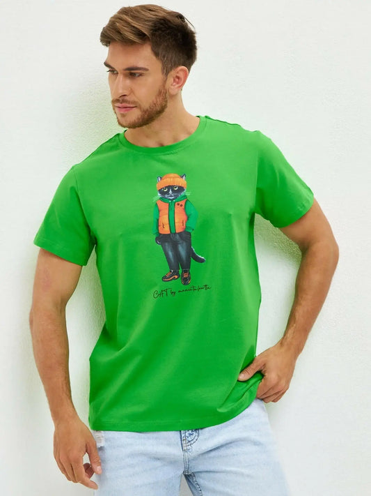 Green t-shirt hoodie cat - Funny Cat T-shirt | For Cat Lovers | CAT by maniita lacitta