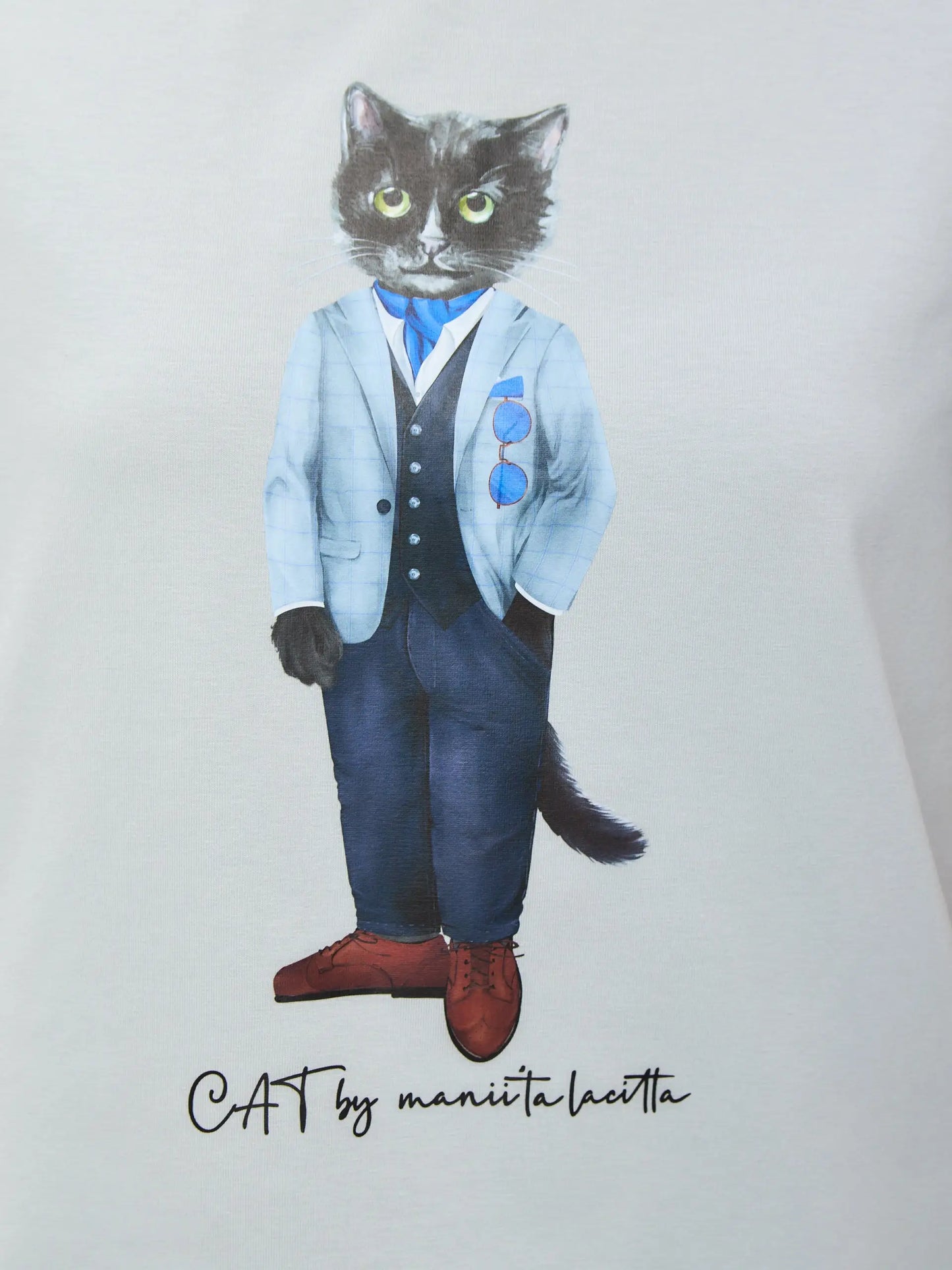 Grey t-shirt suit cat - Funny Cat T-shirt | For Cat Lovers | CAT by maniita lacitta