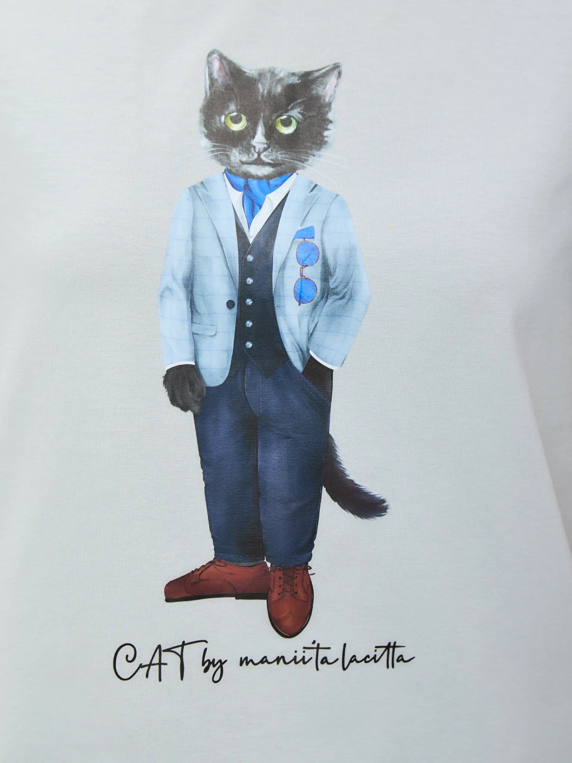Grey t-shirt suit cat - Funny Cat T-shirt | For Cat Lovers | CAT by maniita lacitta