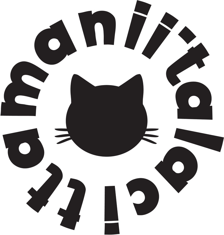 Designer clothing brand with black cat and white cat logo print: Maniita Lacitta