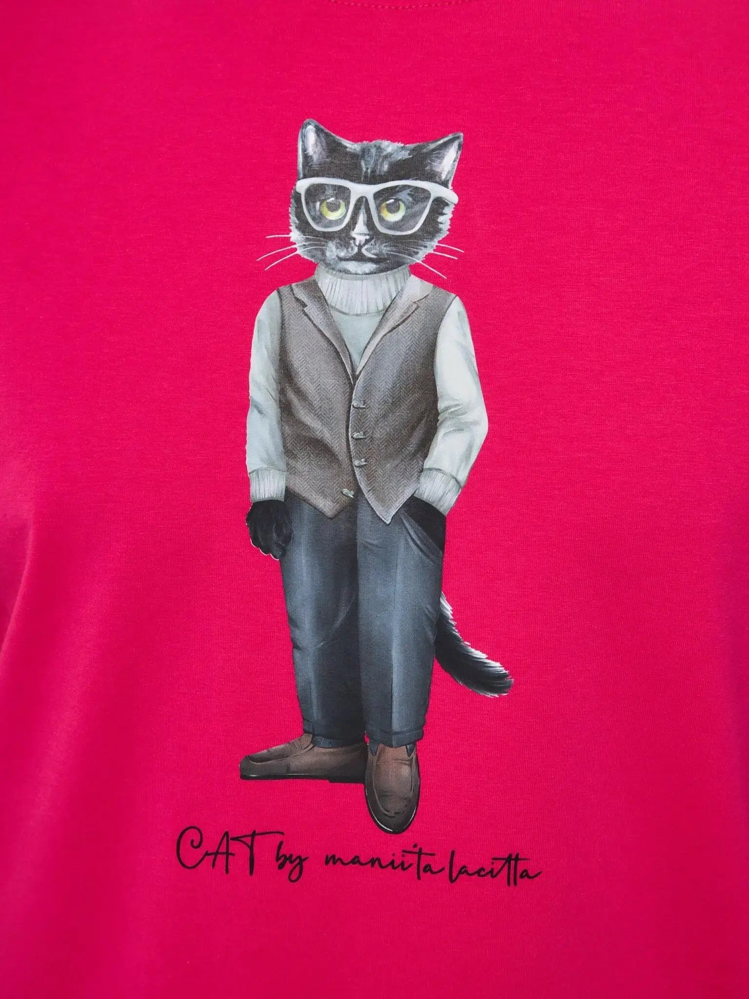 Printed T-shirt MINIMALIST CAT - Maniita Lacitta