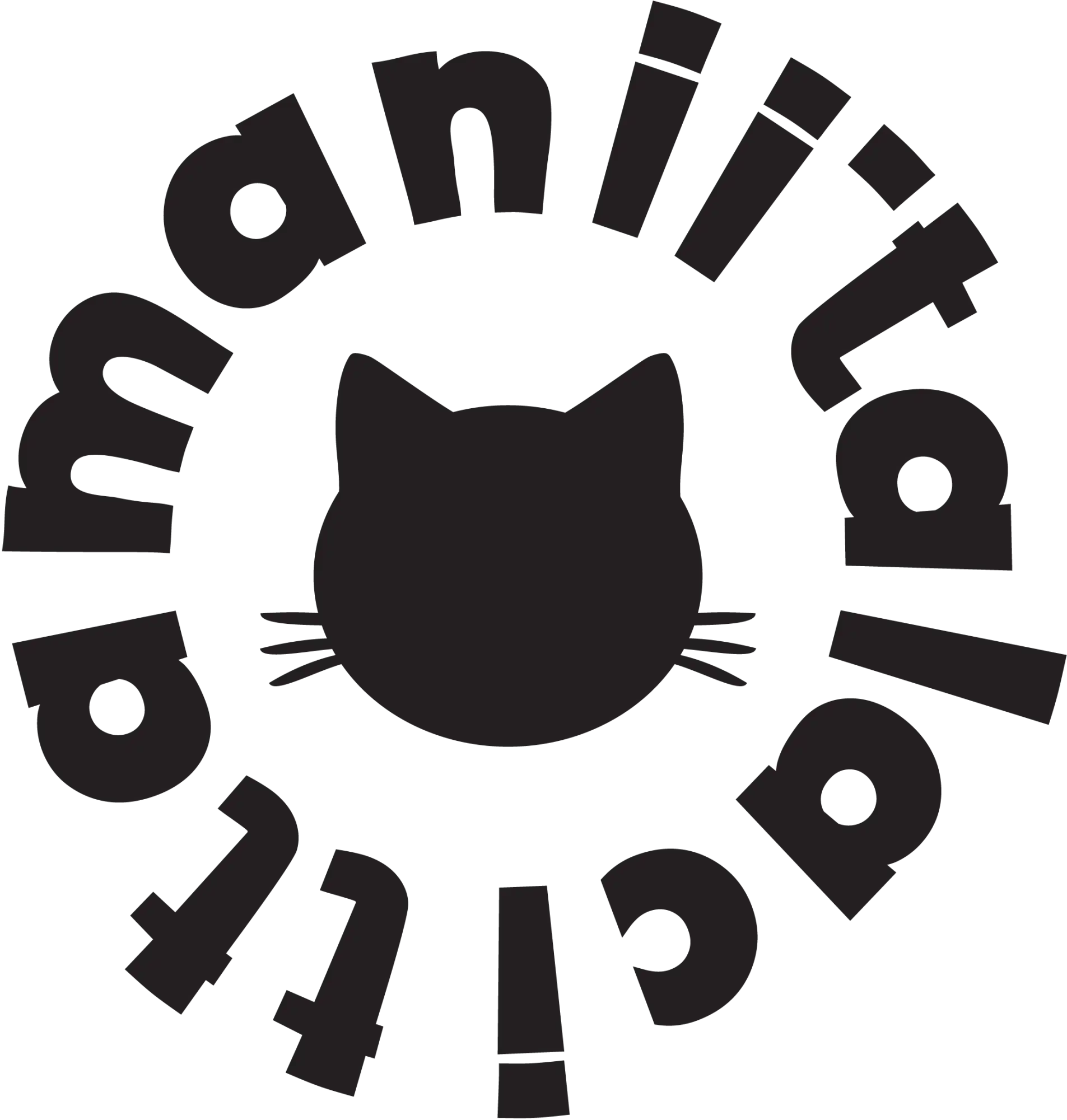 Pixelated cat emblem.