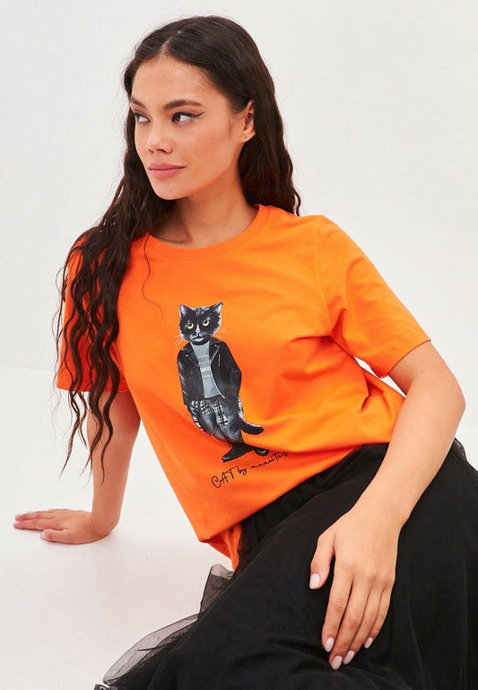 Printed T-shirt ROCKER CAT - Maniita Lacitta