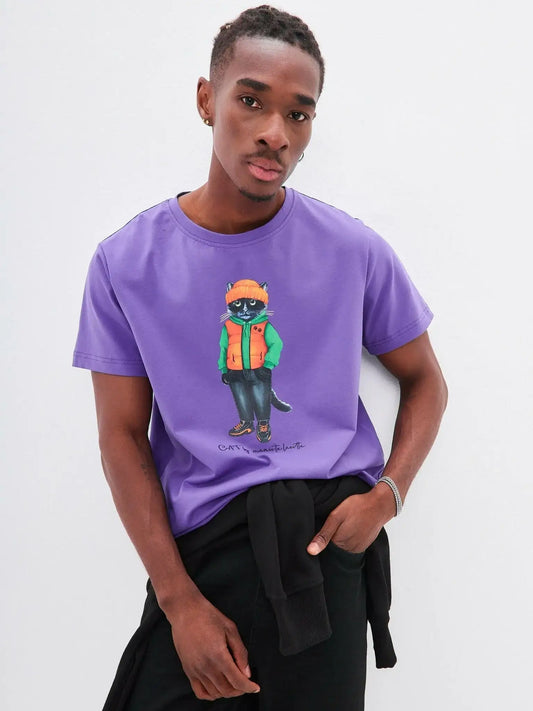 Purple t-shirt hoodie cat - Funny Cat T-shirt | For Cat Lovers | CAT by maniita lacitta