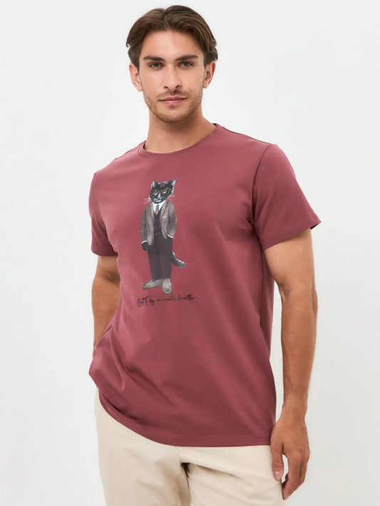 Red t-shirt professor cat - Funny Cat T-shirt | For Cat Lovers | CAT by maniita lacitta