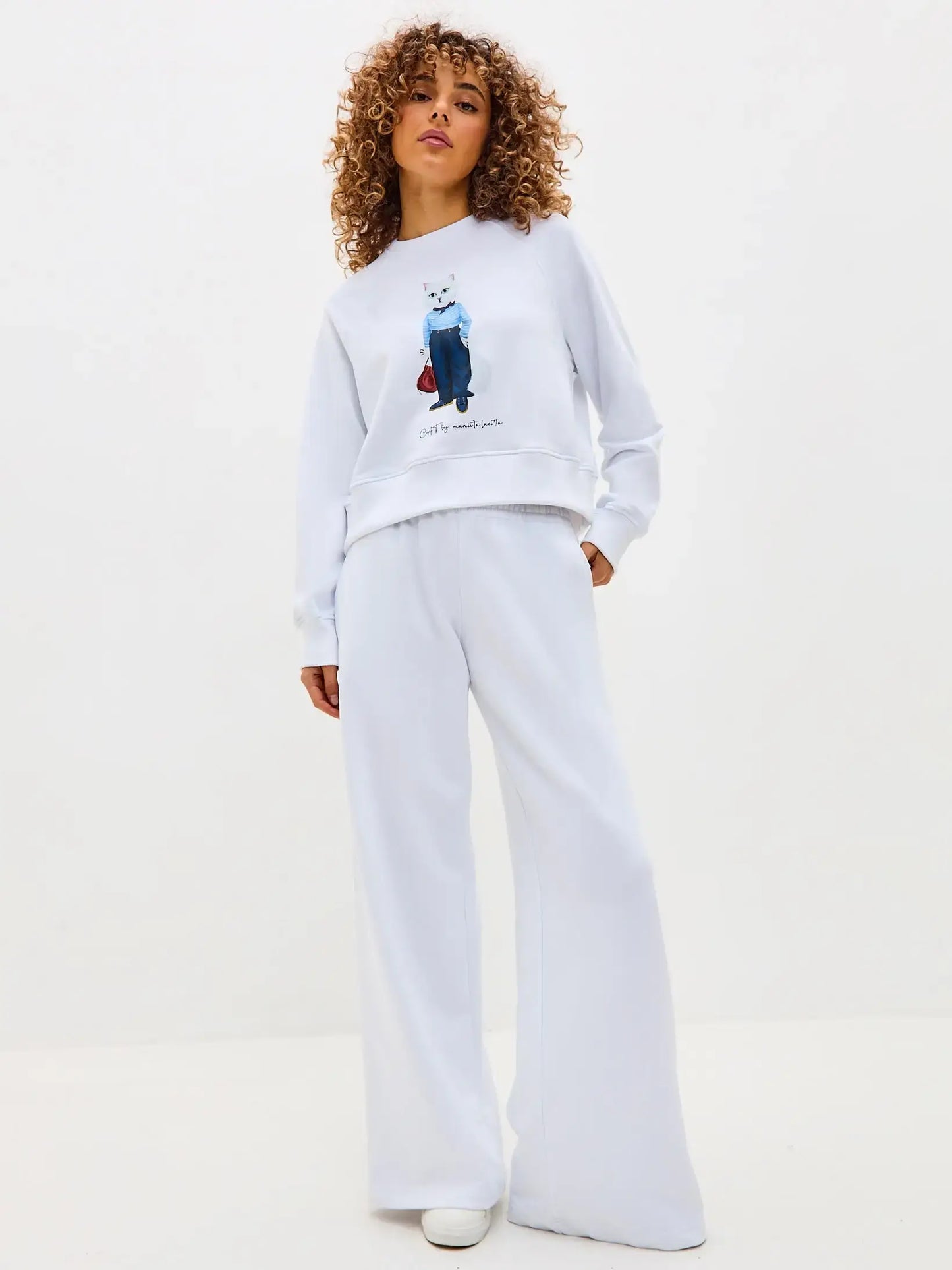 White Women’s sweatpants CAT - Bottom